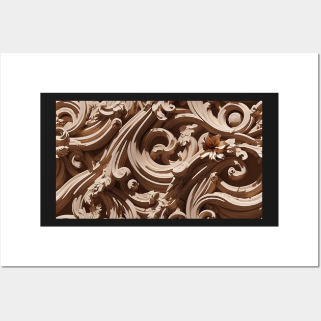 Seamless Leaf Relief Carving VIII Wall Art by newdreamsss